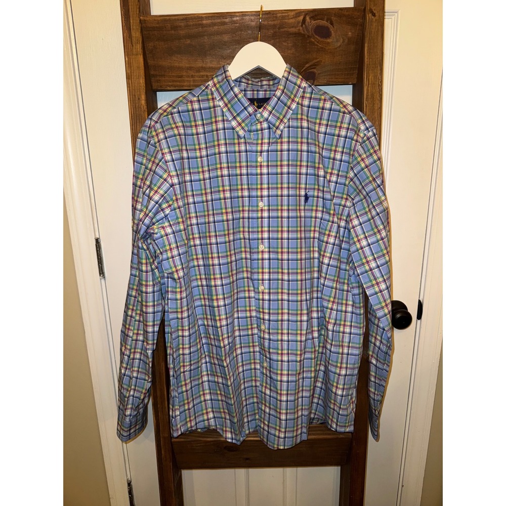 Ralph‎ Lauren Men's Long Sleeve Plaid Button Down Shirt Size L